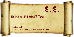 Rubin Richárd névjegykártya