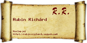 Rubin Richárd névjegykártya